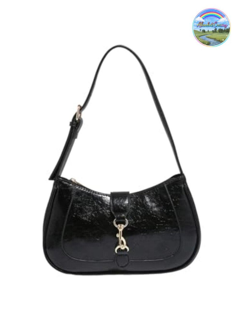 Women's PU Leather Zipper Shoulder Bag Retro Vintage Underarm Purse